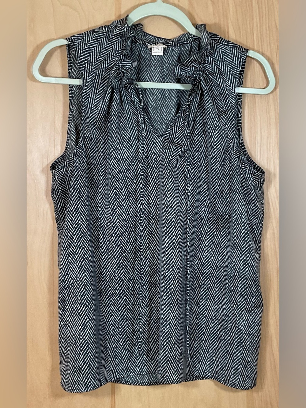 J. Crew Sleeveless Herringbone Sheer Blouse - Like New